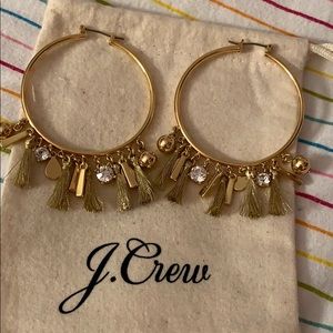 NWOT J. Crew Tassel Hoop Earrings